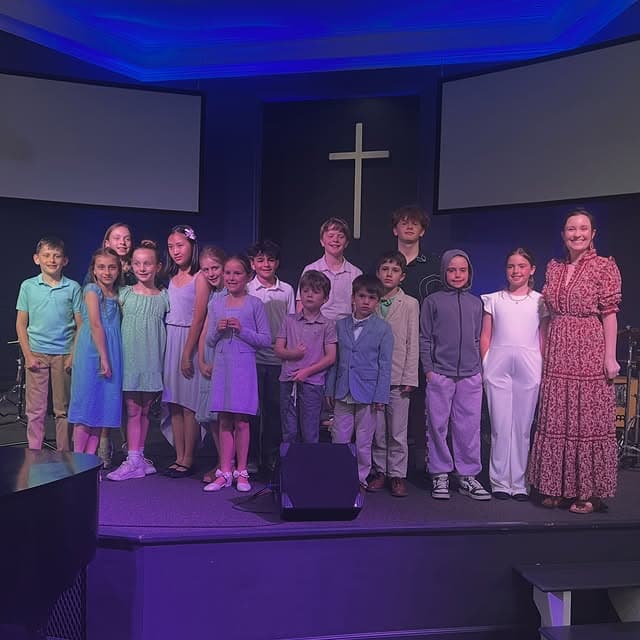 Students on stage at the spring recital